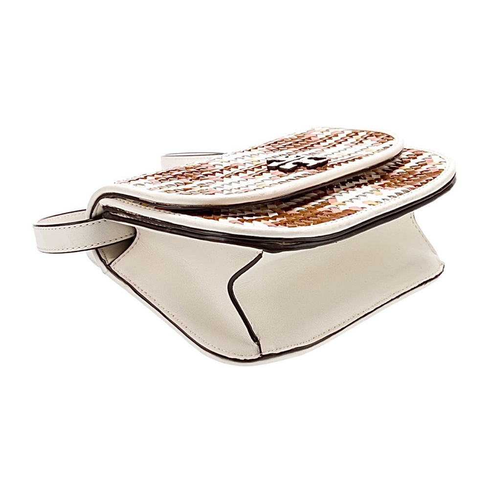 NEW Tory Burch Britten Multicolor Leather Woven Crossbody Shoulder Summer Bag - Picture 4 of 10